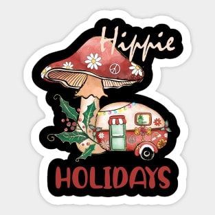 Hippie Holidays Christmas Sticker